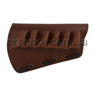 Патронташ на приклад (12 калибр, 6 ячеек), коричневый