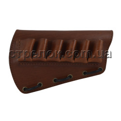 Патронташ на приклад (12 калибр, 6 ячеек), коричневый
