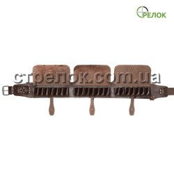 Патронташ однорядный закрытый (12 калибр, 21 ячейка) коричневый Патронташ однорядный закрытый (12 калибр, 21 ячейка) коричневый