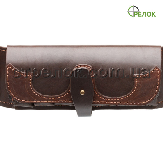 Патронташ однорядный закрытый (12 калибр, 21 ячейка) коричневый Патронташ однорядный закрытый (12 калибр, 21 ячейка) коричневый