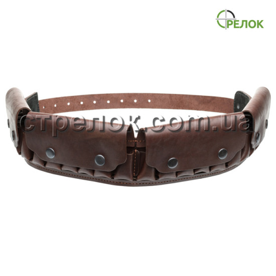 Патронташ однорядный закрытый (12 калибр, 24 ячейки) коричневый Патронташ однорядный закрытый (12 калибр, 24 ячейки) коричневый