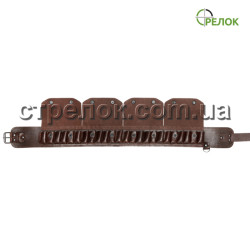 Патронташ однорядный закрытый (16 калибр, 24 ячейки) коричневый Патронташ однорядный закрытый (16 калибр, 24 ячейки) коричневый