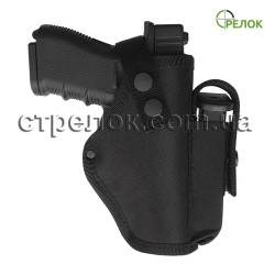Кобура поясная Стрелок для Retay G17/G19 с подсумком под магазин, черная