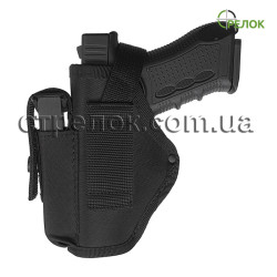 Кобура поясная Стрелок для Stalker 917 с подсумком под магазин, черная Кобура поясная Стрелок для Stalker 917 с подсумком под магазин, черная