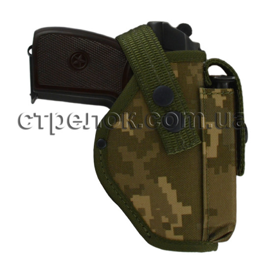 Кобура поясна Стрілок для ПМ з підсумком під магазин, світлий піксель