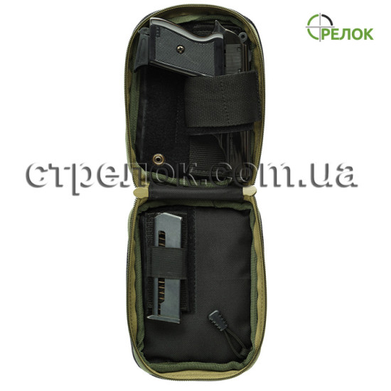 Сумка синтетическая плечевая/поясная с кобурой Медан 1451 для ПГШ, олива
