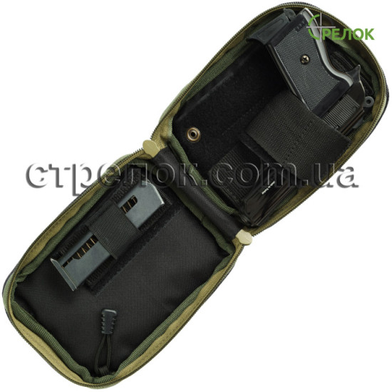 Сумка синтетическая плечевая/поясная с кобурой Медан 1451 для ПГШ, олива