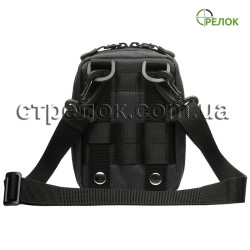 Сумка синтетическая плечевая/поясная с кобурой Медан 1451 для ПГШ, черная