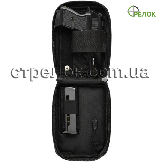 Сумка синтетическая плечевая/поясная с кобурой Медан 1451 для ПГШ, черная
