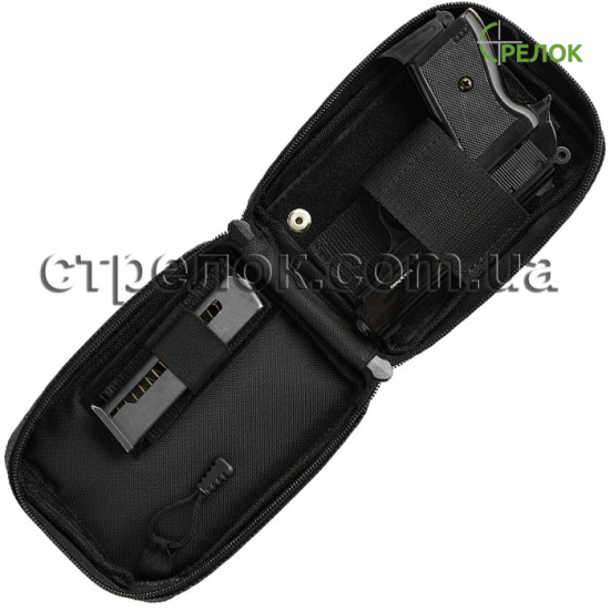 Сумка синтетическая плечевая/поясная с кобурой Медан 1451 для ПГШ, черная