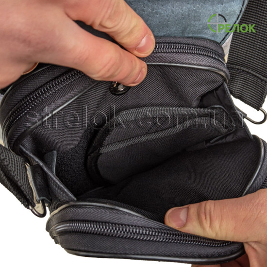 Сумка-кобура комбинированная плечевая Медан 1455, черная