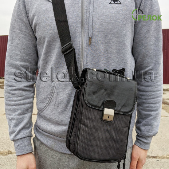 Сумка-кобура комбинированная плечевая Медан 1455, черная