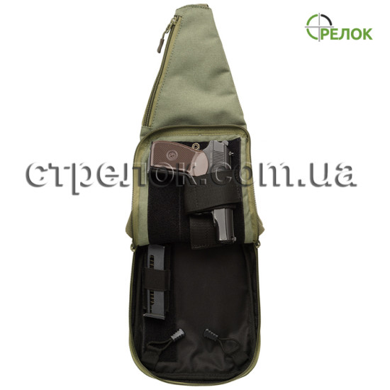 Сумка синтетическая плечевая с кобурой Медан 1458 олива