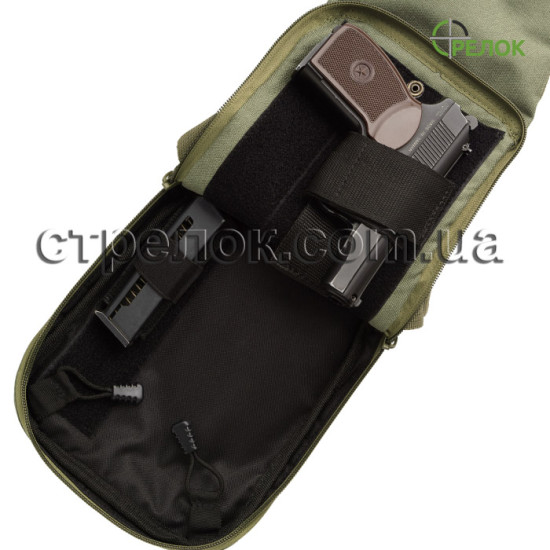 Сумка синтетическая плечевая с кобурой Медан 1458 олива