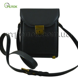 Сумка кожаная плечевая с кобурой Медан 1402, черная