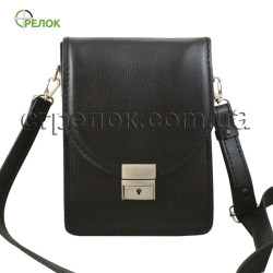 Сумка кожаная плечевая с кобурой Медан 1403, черная