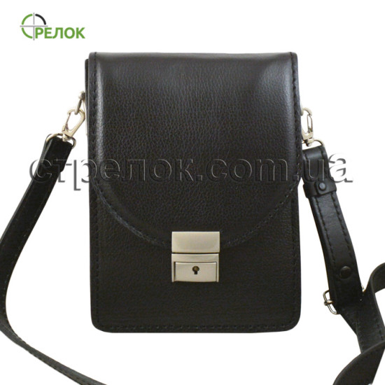 Сумка кожаная плечевая с кобурой Медан 1403, черная Сумка кожаная плечевая с кобурой Медан 1403, черная