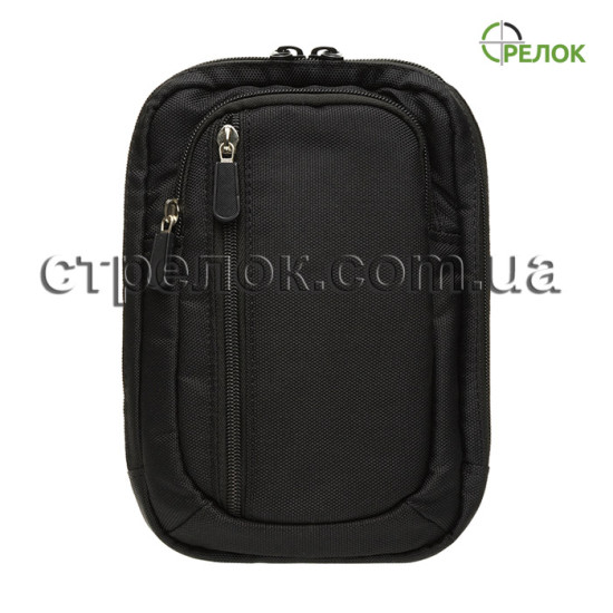 Сумка синтетическая плечевая/поясная с кобурой Медан 1450, черная