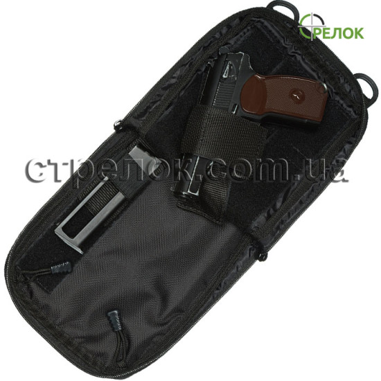 Сумка синтетическая плечевая/поясная с кобурой Медан 1450, черная