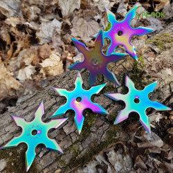 Набор шестиконечных сюрикенов, хамелеон (5 штук)