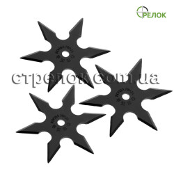 Набор шестиконечных сюрикенов, черных (3 штуки)