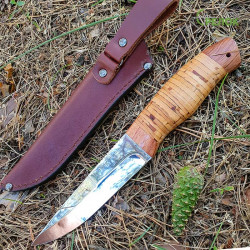 Нож охотничий, серия Hunting&Fishing 2255 (рукоять - береста, дерево) Нож охотничий, серия Hunting&Fishing 2255 (рукоять - береста, дерево)