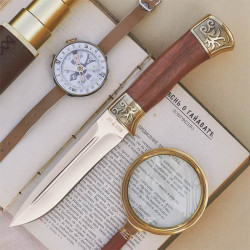 Нож охотничий GW 2229 (рукоять - красное дерево, латунь) Нож охотничий GW 2229 (рукоять - красное дерево, латунь)