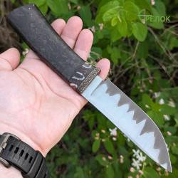 Ніж ручної роботи Хантер №418 (сталь K110 в обкладинках нерждамаску)