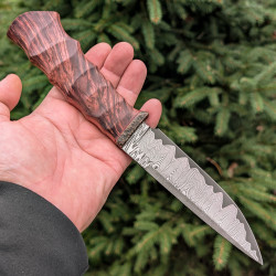 Ніж ручної роботи Хантер №455 (сталь S390 в обкладинках із дамаску)