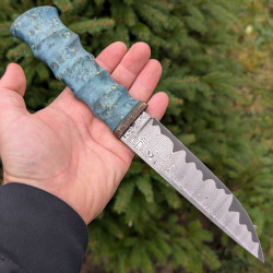 Ніж ручної роботи Хантер №458 (сталь S390 в обкладинках із дамаску) Ніж ручної роботи Хантер №458 (сталь S390 в обкладинках із дамаску)