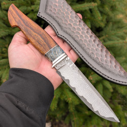 Ніж ручної роботи Хантер №460 (сталь У10А в обкладинках із дамаску)