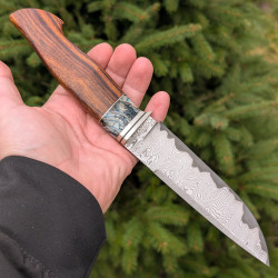 Ніж ручної роботи Хантер №460 (сталь У10А в обкладинках із дамаску)