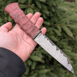 Ніж ручної роботи Хантер №462 (сталь S390 в обкладинках із дамаску)