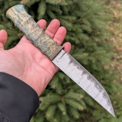 Ніж ручної роботи Хантер №464 (сталь ШХ15 в обкладинках із дамаску)