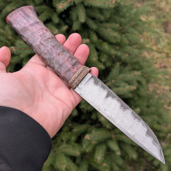 Ніж ручної роботи Хантер №465 (сталь У10А в обкладинках із дамаску)