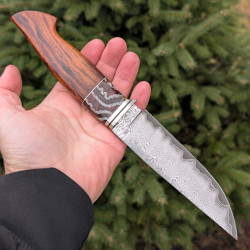 Ніж ручної роботи Хантер №467 (сталь ШХ15 в обкладинках із дамаску)