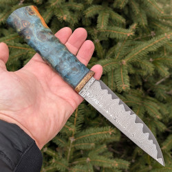 Ніж ручної роботи Хантер №472 (сталь S390 в обкладинках із дамаску) Ніж ручної роботи Хантер №472 (сталь S390 в обкладинках із дамаску)