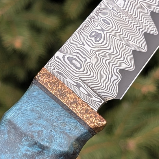Ніж ручної роботи Hanter №472 – сталь S390, San-Mai у дамаску