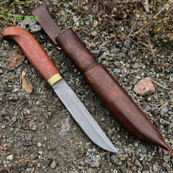 Ніж ручної роботи Puukko №3 (сталь 95Х18) зі шкіряними піхвами