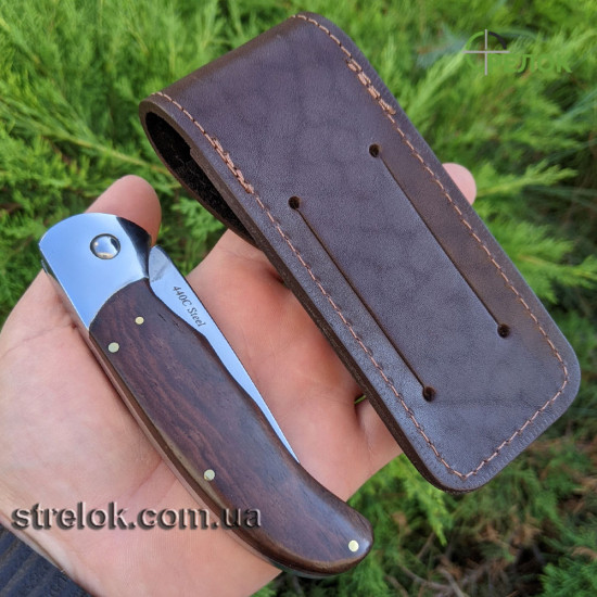 Ніж викидний GW 5092 ACWP з шкіряним чохлом