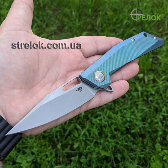 Ніж складний Bestech Knife SHRAPNEL Green and Gold (BT1802B)