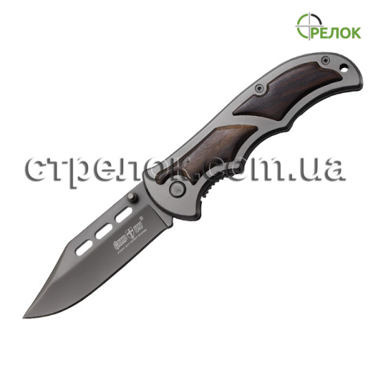 Нож складной GW 02133 (рукоять - металл, дерево) Нож складной GW 02133 (рукоять - металл, дерево)