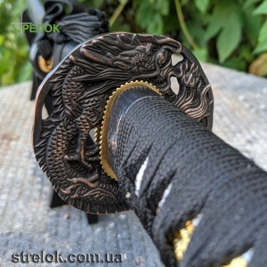 Самурайський меч катана (травлення під дамаск) в подарунковій коробці