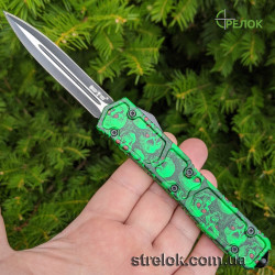 Нож выкидной Зеленый Шершень (фронтальный выброс)