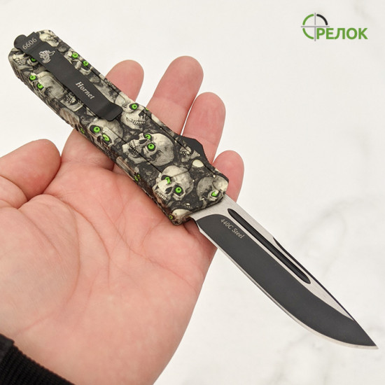 Нож выкидной Серый Шершень (фронтальный выброс)