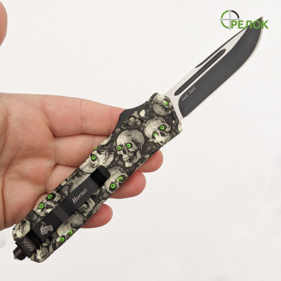 Нож выкидной Серый Шершень (фронтальный выброс)