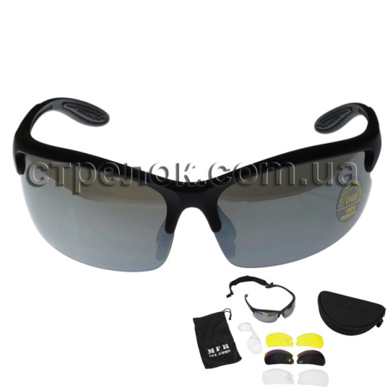 Очки защитные MFH Strike c 3 дополнительными линзами Очки защитные MFH Strike c 3 дополнительными линзами