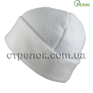 Шапка флисовая с отворотом, белая