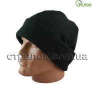 Шапка флисовая с отворотом, черная