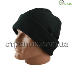 Шапка флисовая с отворотом, черная